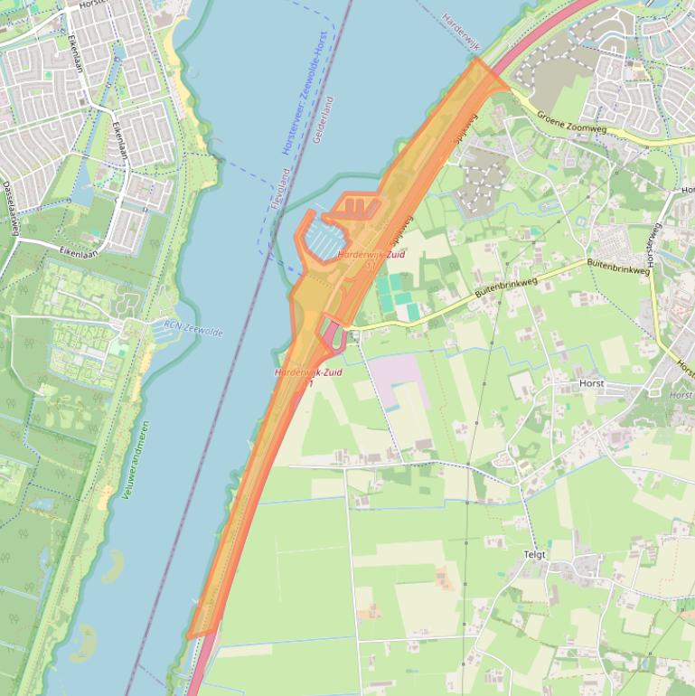 Kaart van postcodegebied 3853LB.