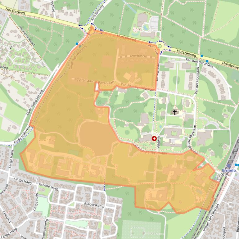 Kaart van postcodegebied 3853LC.