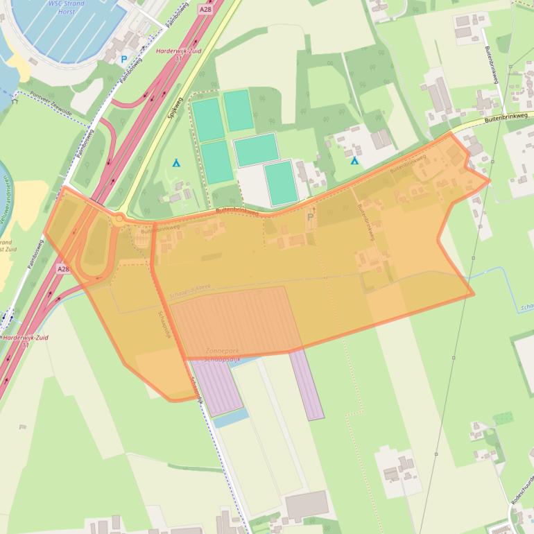 Kaart van postcodegebied 3853LV.