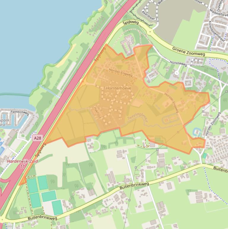 Kaart van postcodegebied 3853ME.