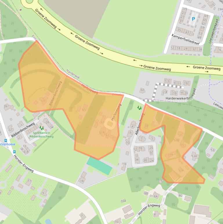Kaart van postcodegebied 3853MJ.
