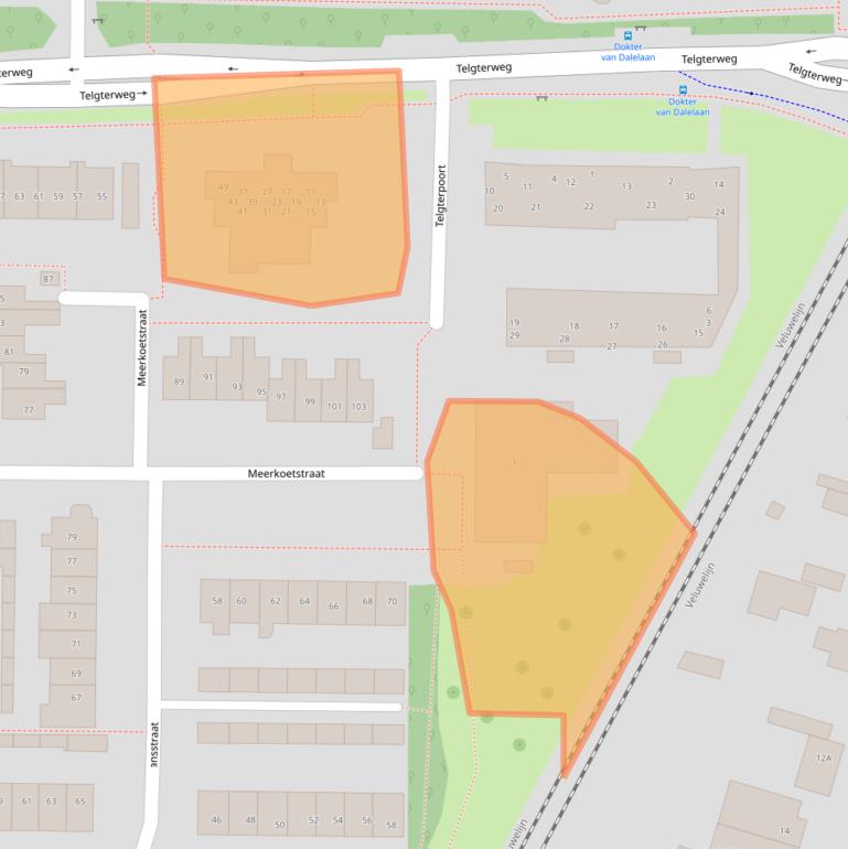 Kaart van postcodegebied 3853NC.