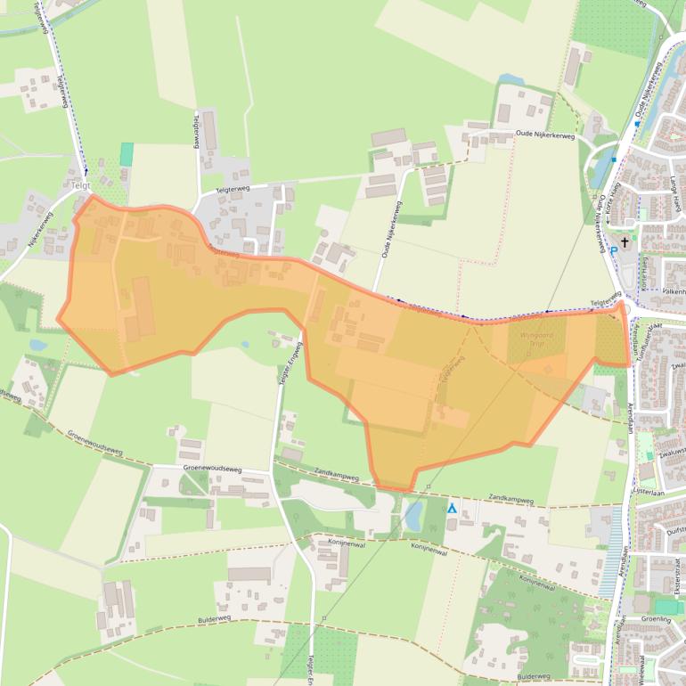 Kaart van postcodegebied 3853NJ.