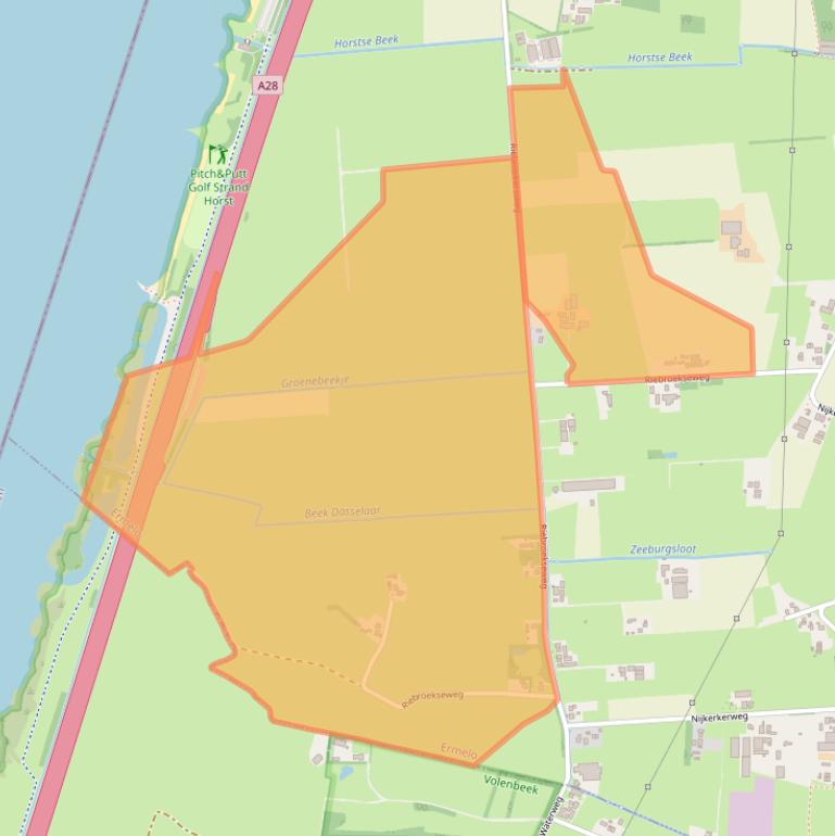 Kaart van postcodegebied 3853PC.