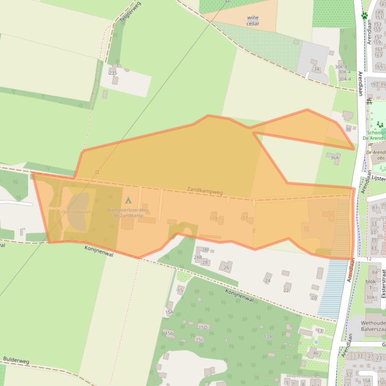 Kaart van postcodegebied 3853PN.