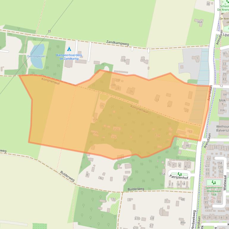 Kaart van postcodegebied 3853PP.