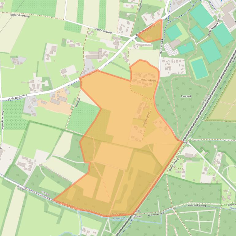 Kaart van postcodegebied 3853PS.