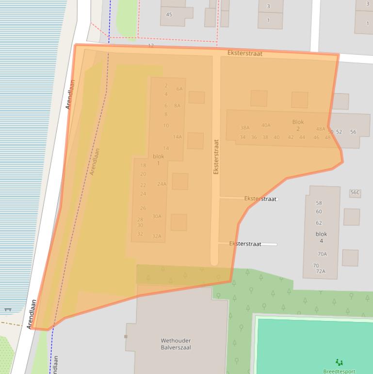 Kaart van postcodegebied 3853SH.