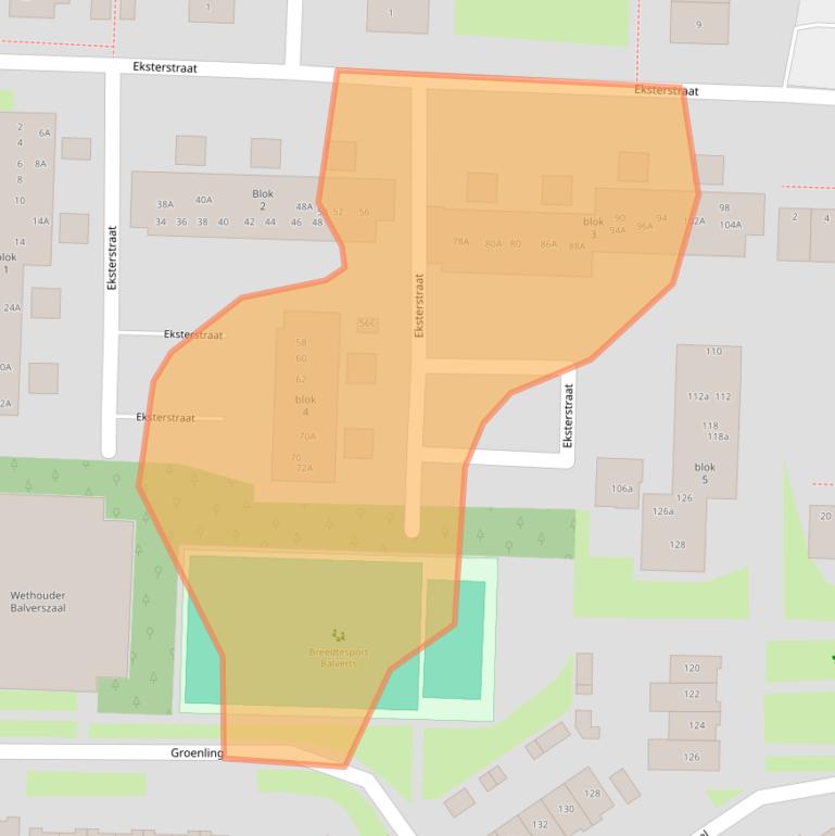 Kaart van postcodegebied 3853SJ.