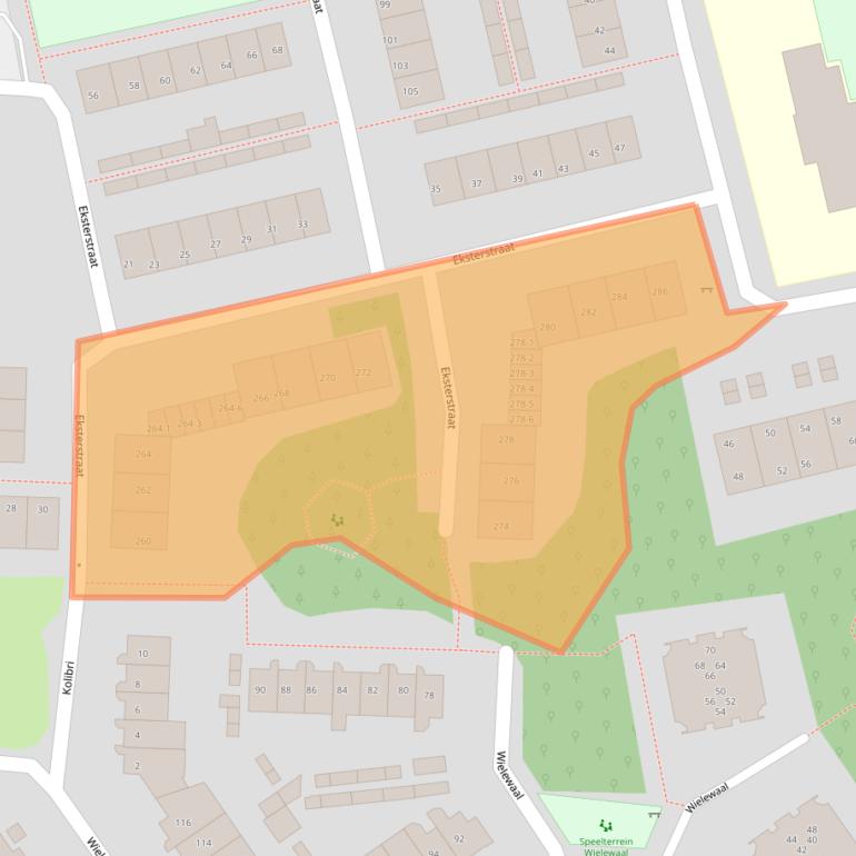 Kaart van postcodegebied 3853SR.