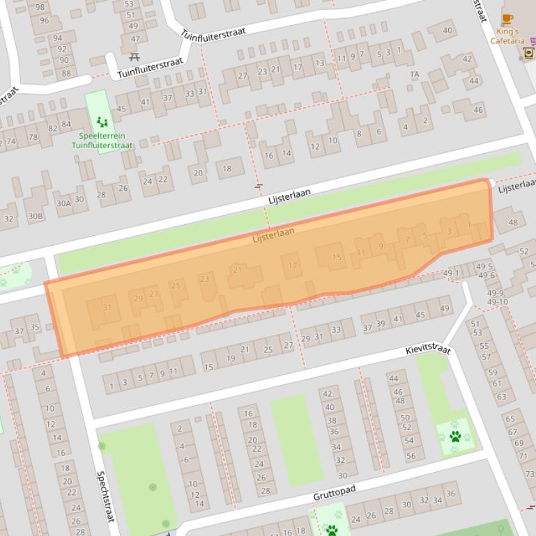 Kaart van postcodegebied 3853TA.