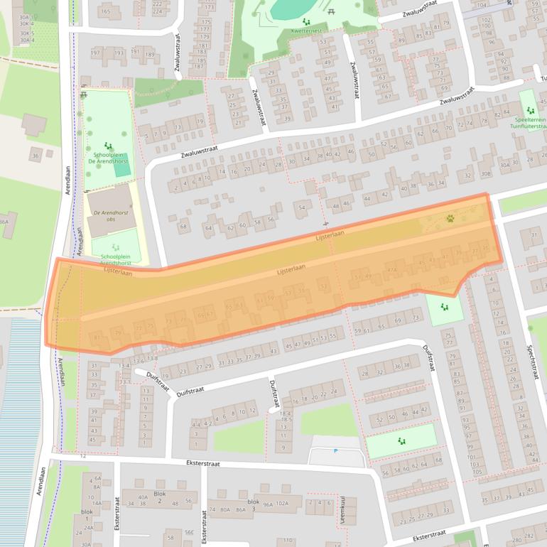 Kaart van postcodegebied 3853TB.