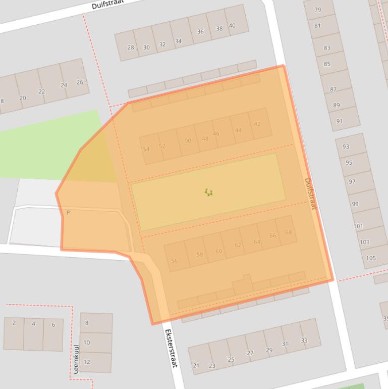 Kaart van postcodegebied 3853TK.