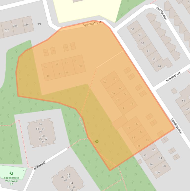 Kaart van postcodegebied 3853VD.