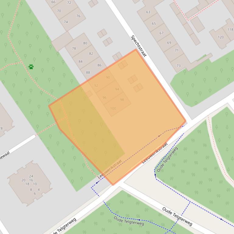 Kaart van postcodegebied 3853VE.