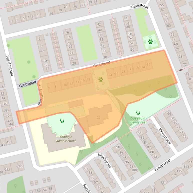 Kaart van postcodegebied 3853VP.