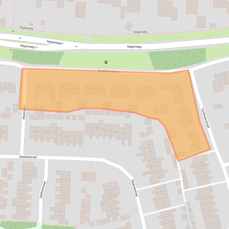 Kaart van postcodegebied 3853WD.