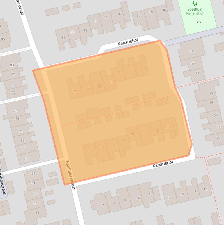 Kaart van postcodegebied 3853WJ.