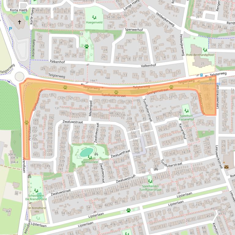 Kaart van postcodegebied 3853WP.