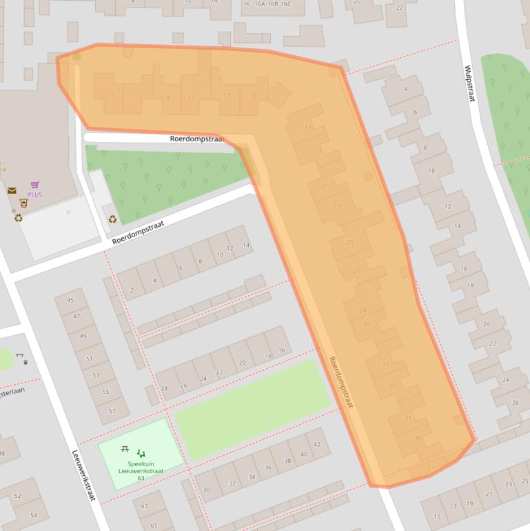 Kaart van postcodegebied 3853XH.