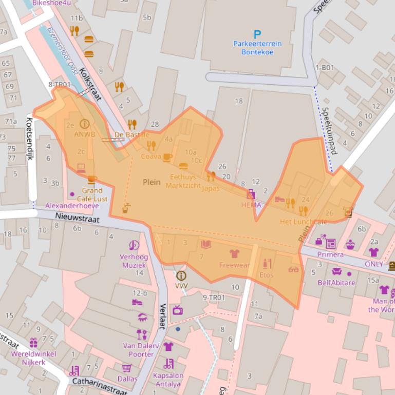 Kaart van postcodegebied 3861AB.