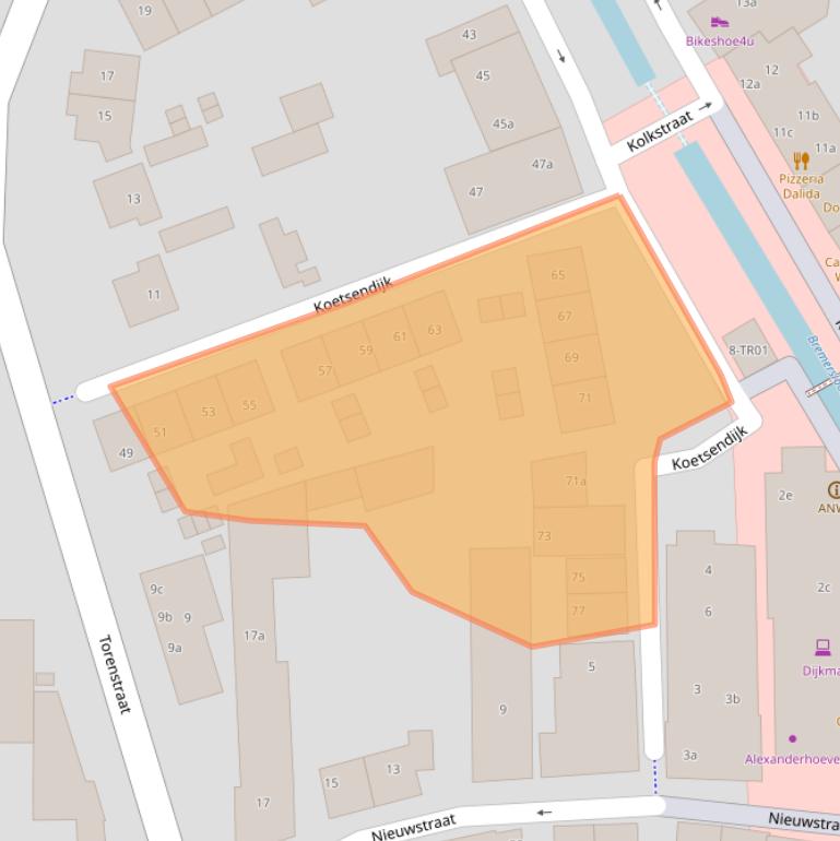 Kaart van postcodegebied 3861AH.