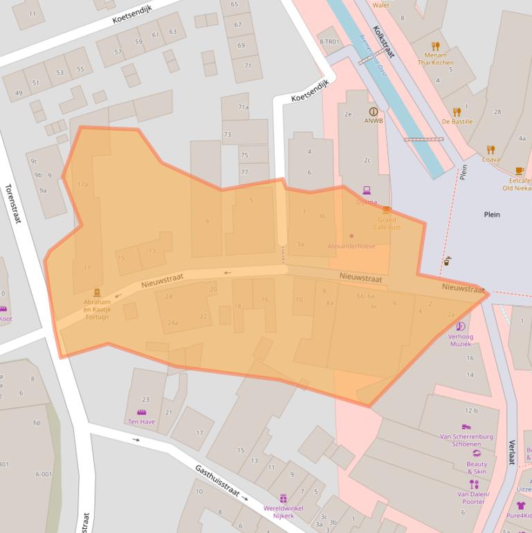 Kaart van postcodegebied 3861AJ.