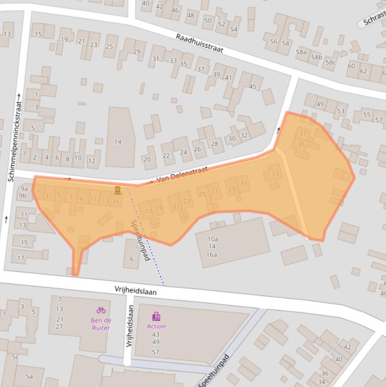 Kaart van postcodegebied 3861AM.