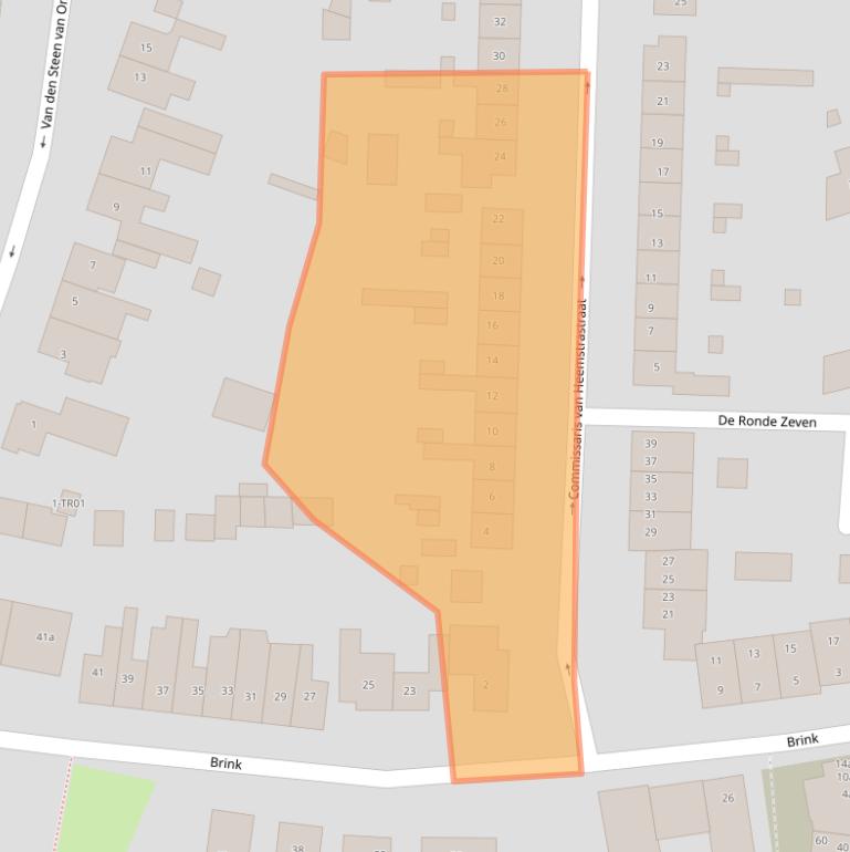 Kaart van postcodegebied 3861AS.