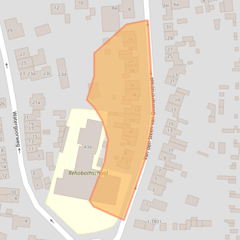 Kaart van postcodegebied 3861AW.