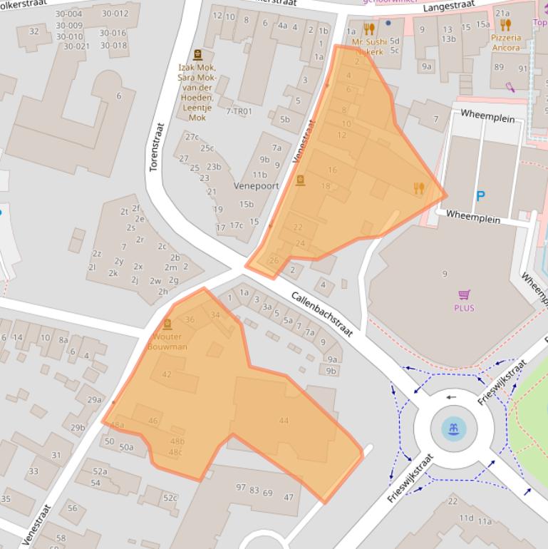 Kaart van postcodegebied 3861BX.