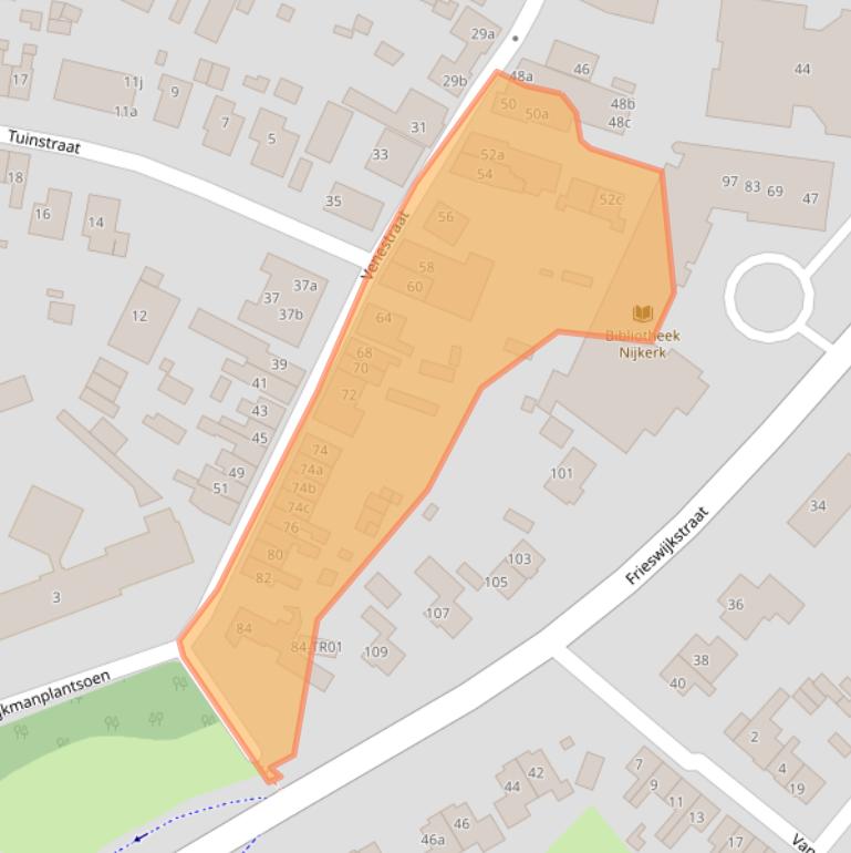 Kaart van postcodegebied 3861BZ.