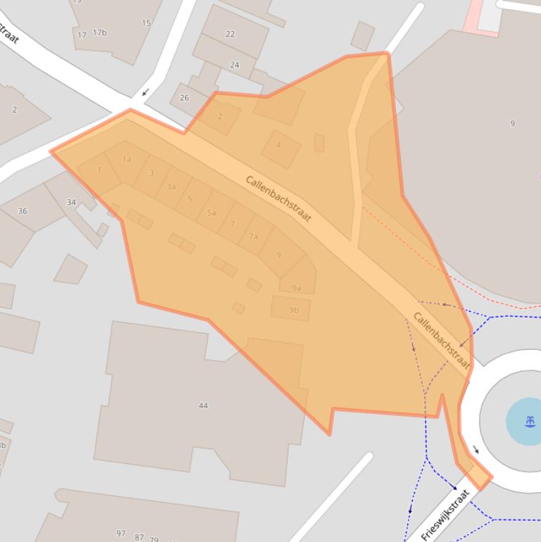 Kaart van postcodegebied 3861CA.