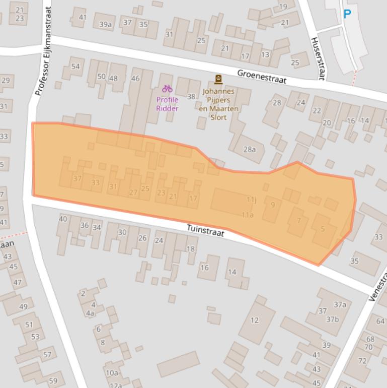 Kaart van postcodegebied 3861CT.