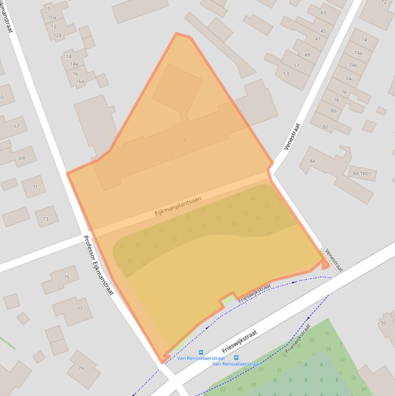 Kaart van postcodegebied 3861CW.