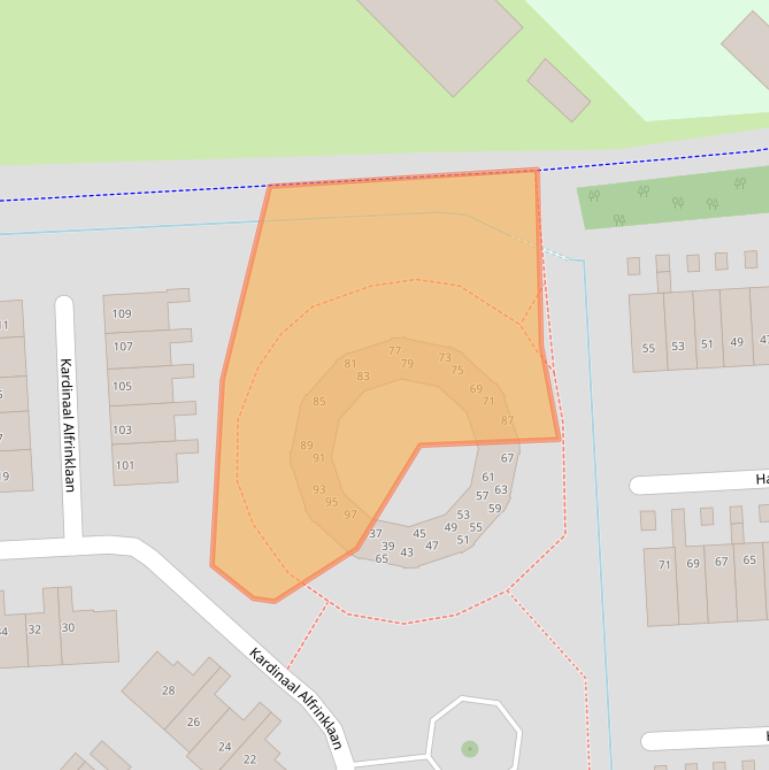 Kaart van postcodegebied 3861DC.