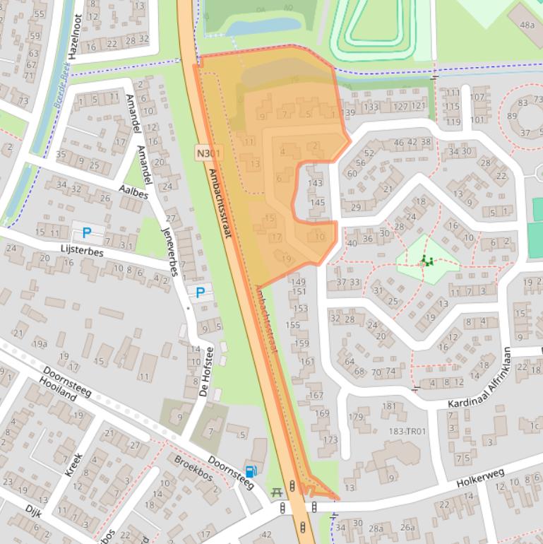 Kaart van postcodegebied 3861DP.