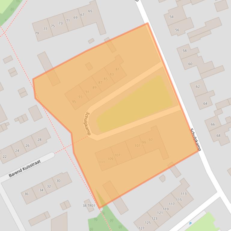 Kaart van postcodegebied 3861EH.