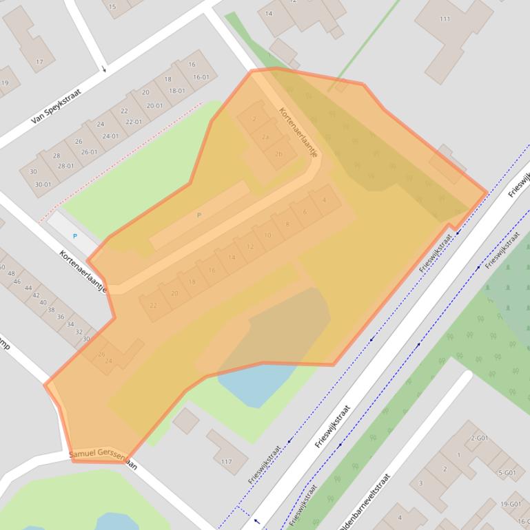 Kaart van postcodegebied 3861EM.