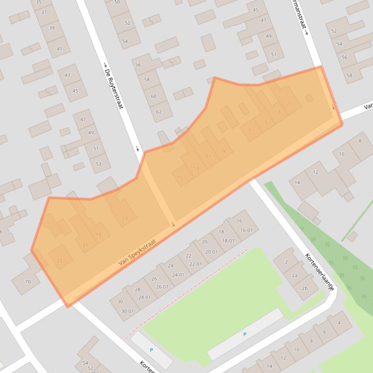 Kaart van postcodegebied 3861EP.