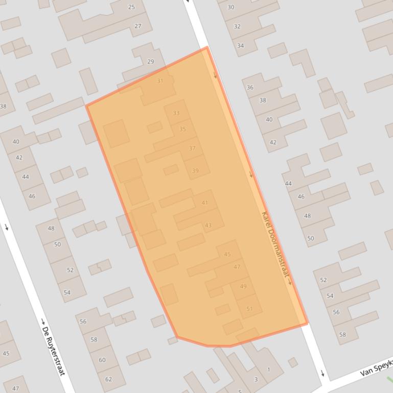 Kaart van postcodegebied 3861GB.