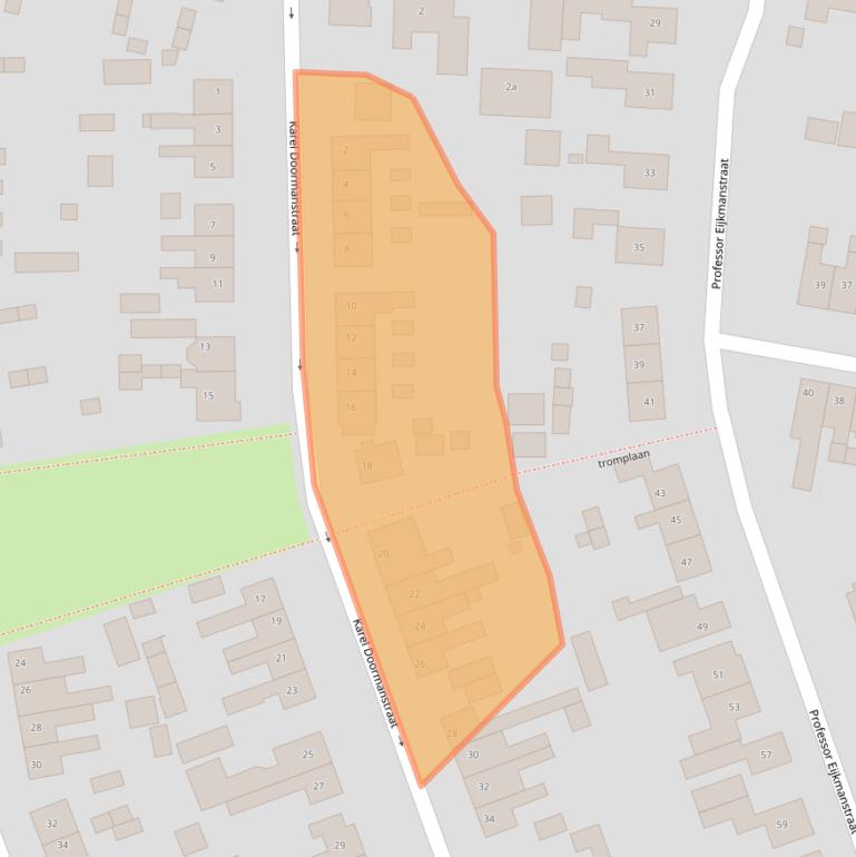 Kaart van postcodegebied 3861GC.