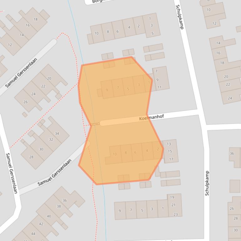 Kaart van postcodegebied 3861GG.