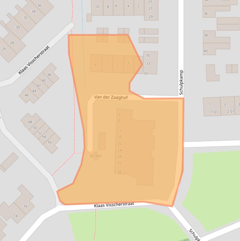 Kaart van postcodegebied 3861GJ.