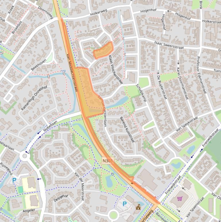Kaart van postcodegebied 3861HA.