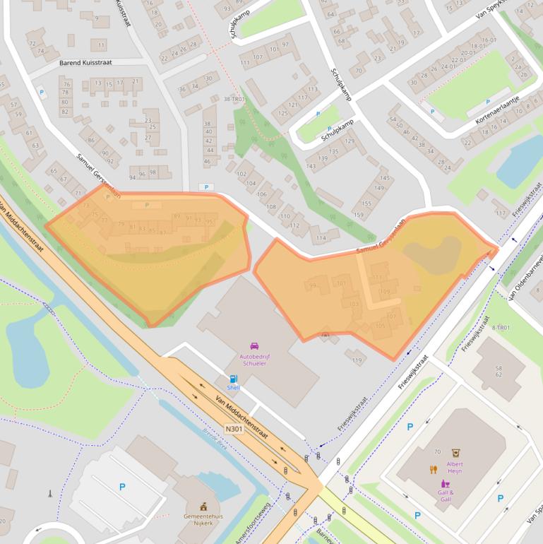 Kaart van postcodegebied 3861HC.