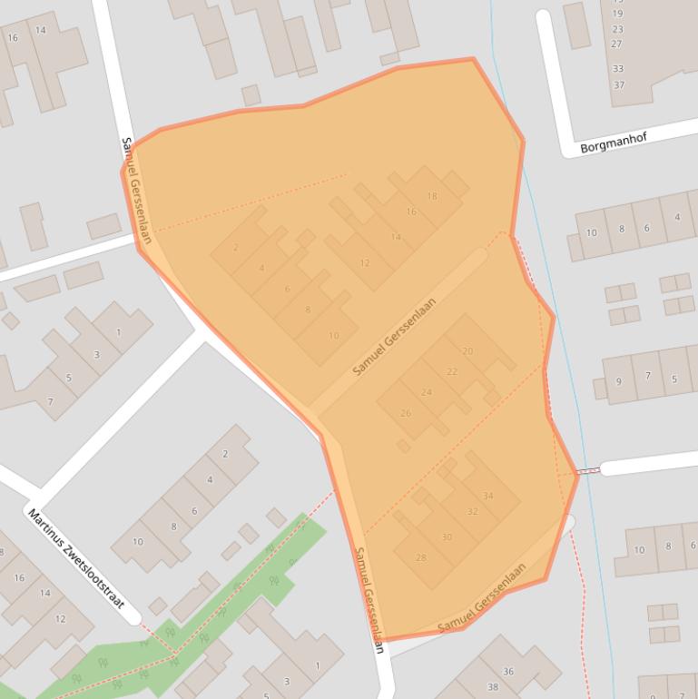 Kaart van postcodegebied 3861HD.