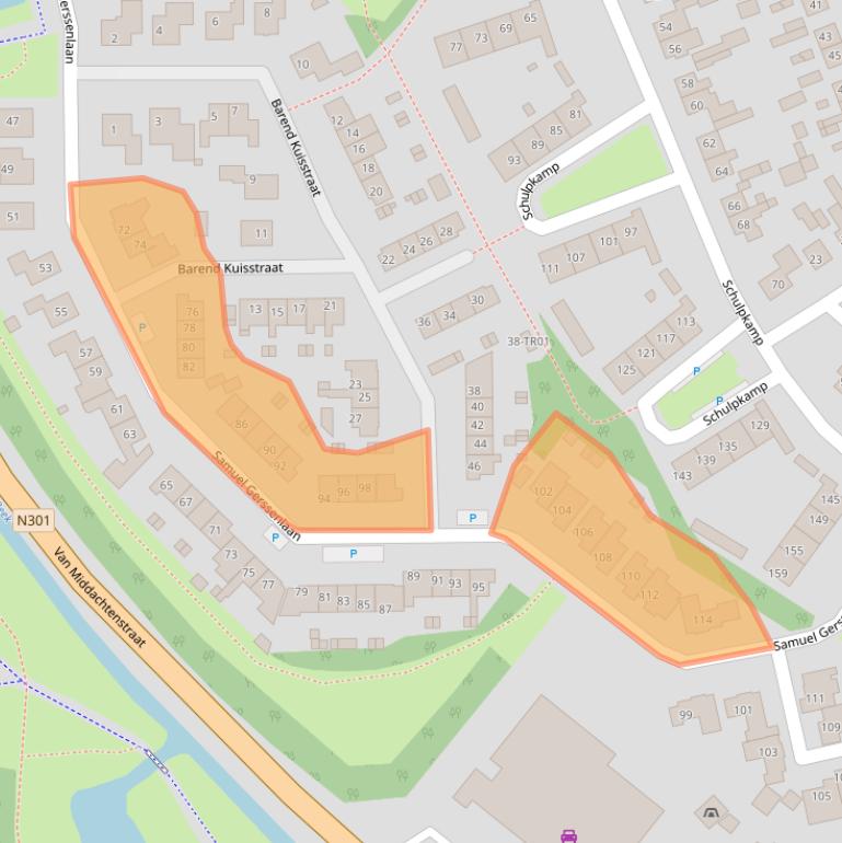 Kaart van postcodegebied 3861HG.