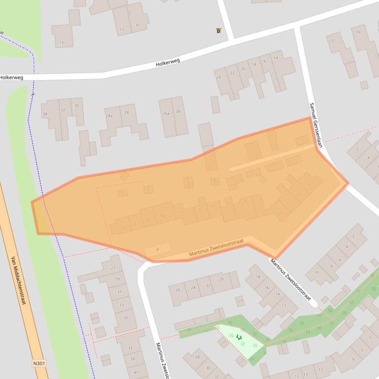 Kaart van postcodegebied 3861HH.