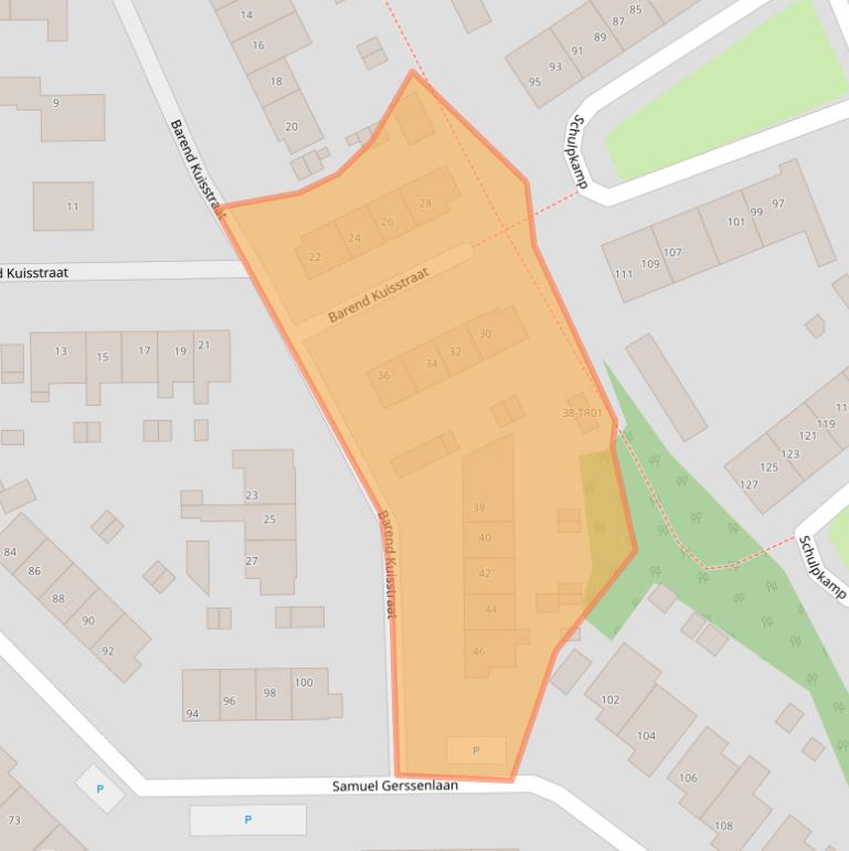 Kaart van postcodegebied 3861HS.